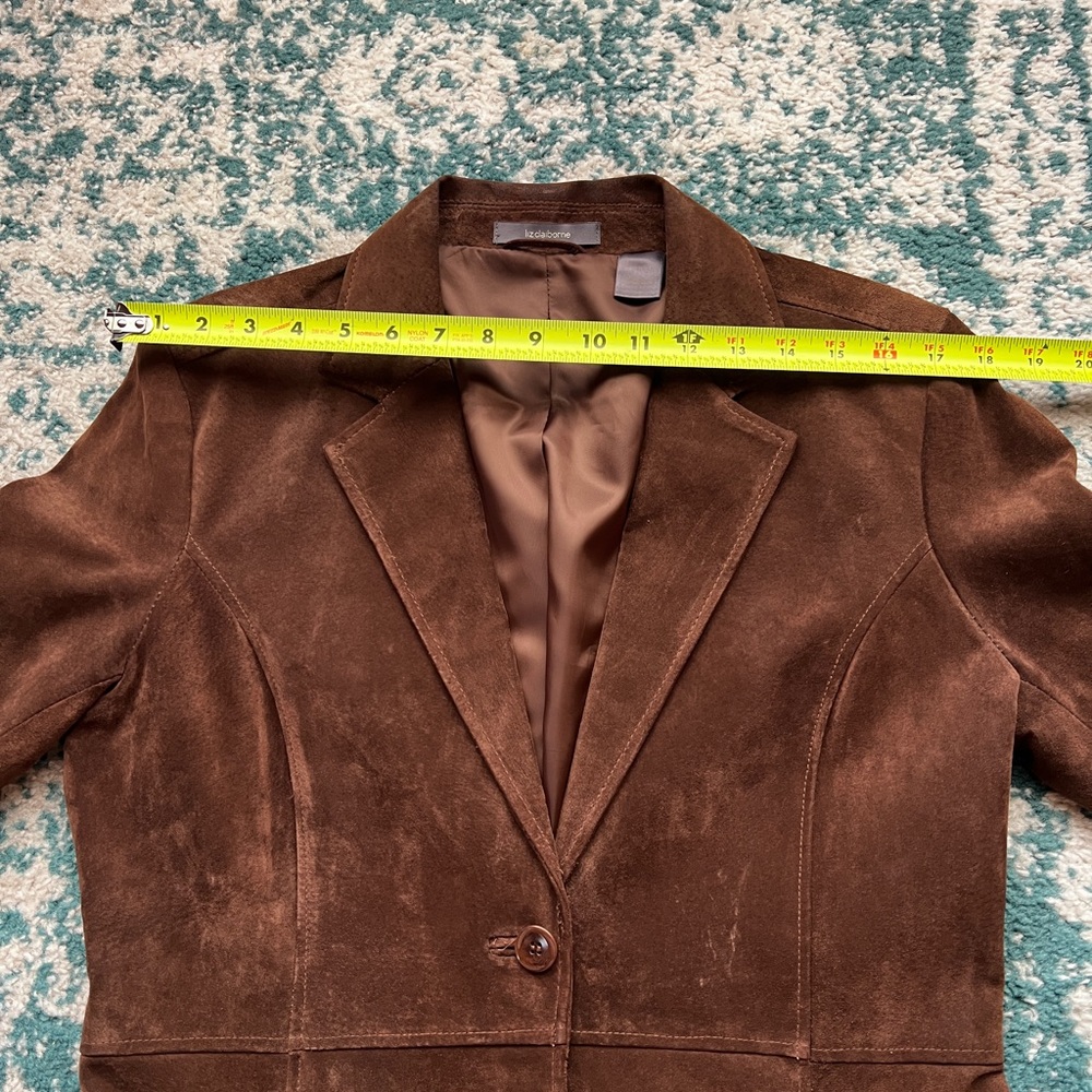 Liz Claiborne Dark Brown 100% Suede Blazer - Picture 8 of 9